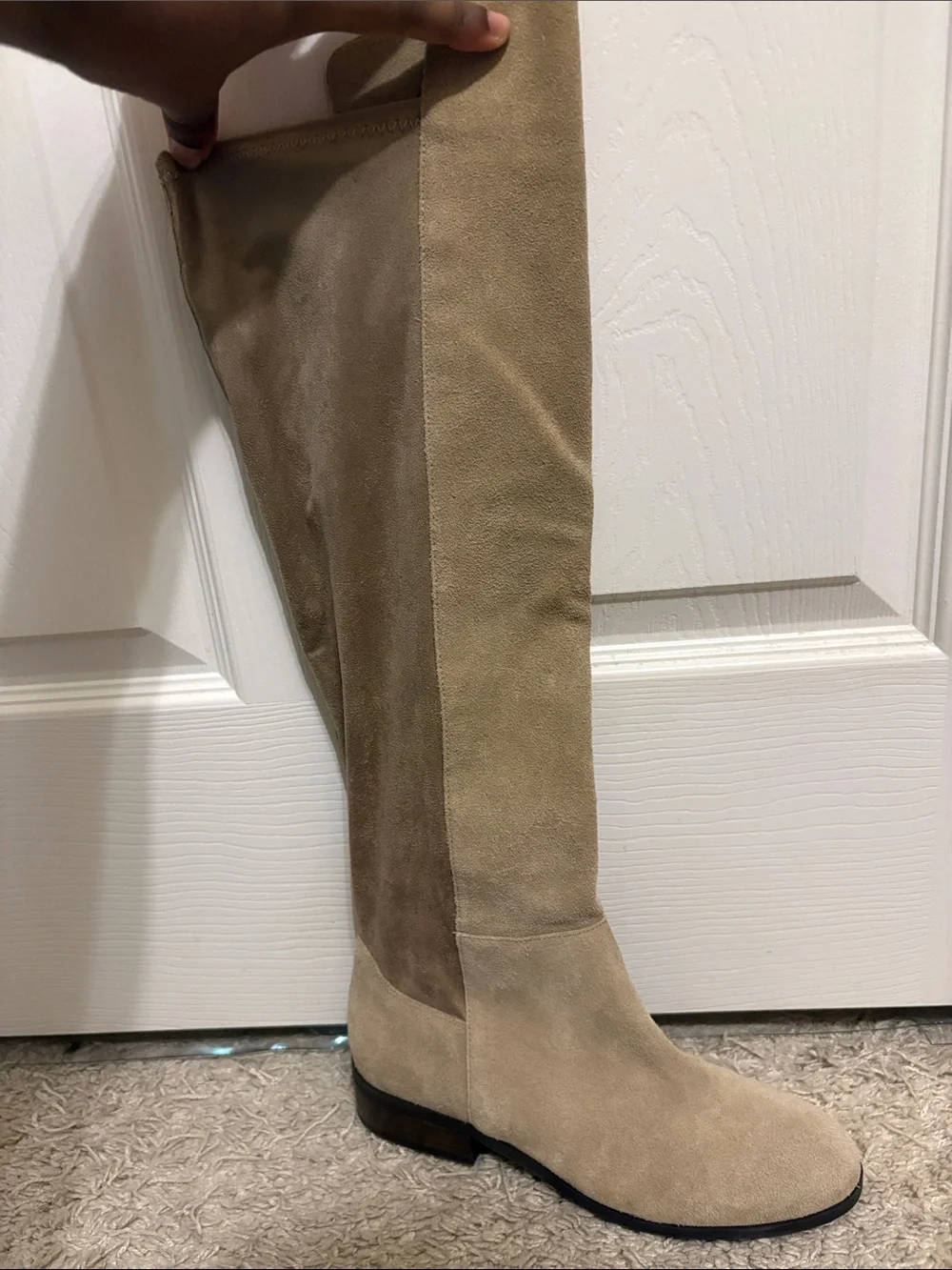 Lucky Brand Over-the-Knee Suede Boots in Dune